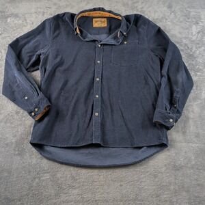 North River Corduroy Shirt Mens XL Green  Long Sleeves Outdoor